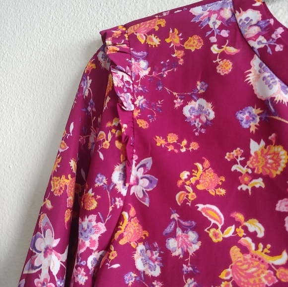 Cooper and Ella Floral Boho Peasant Blouse Size Medium - Picture 6 of 15